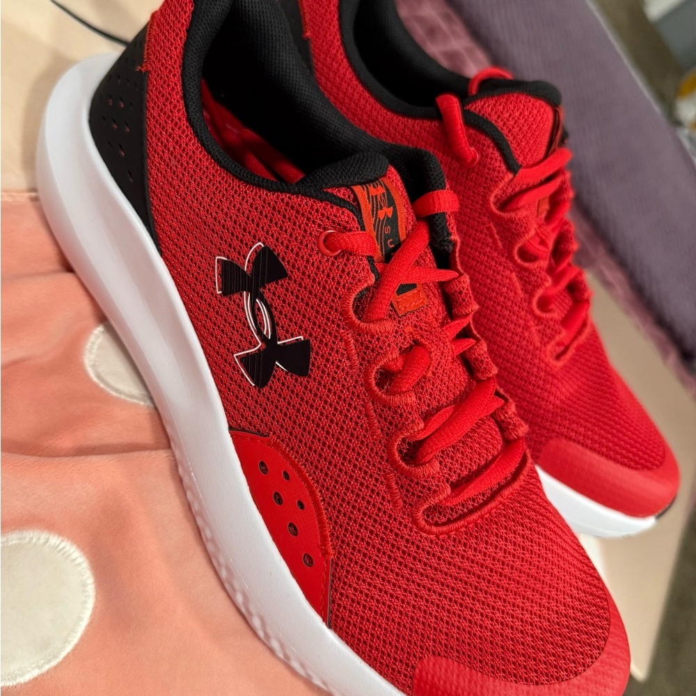 Under Armour Red and Black Sneakers